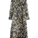 Black & White Tie Waist Shirt Dress